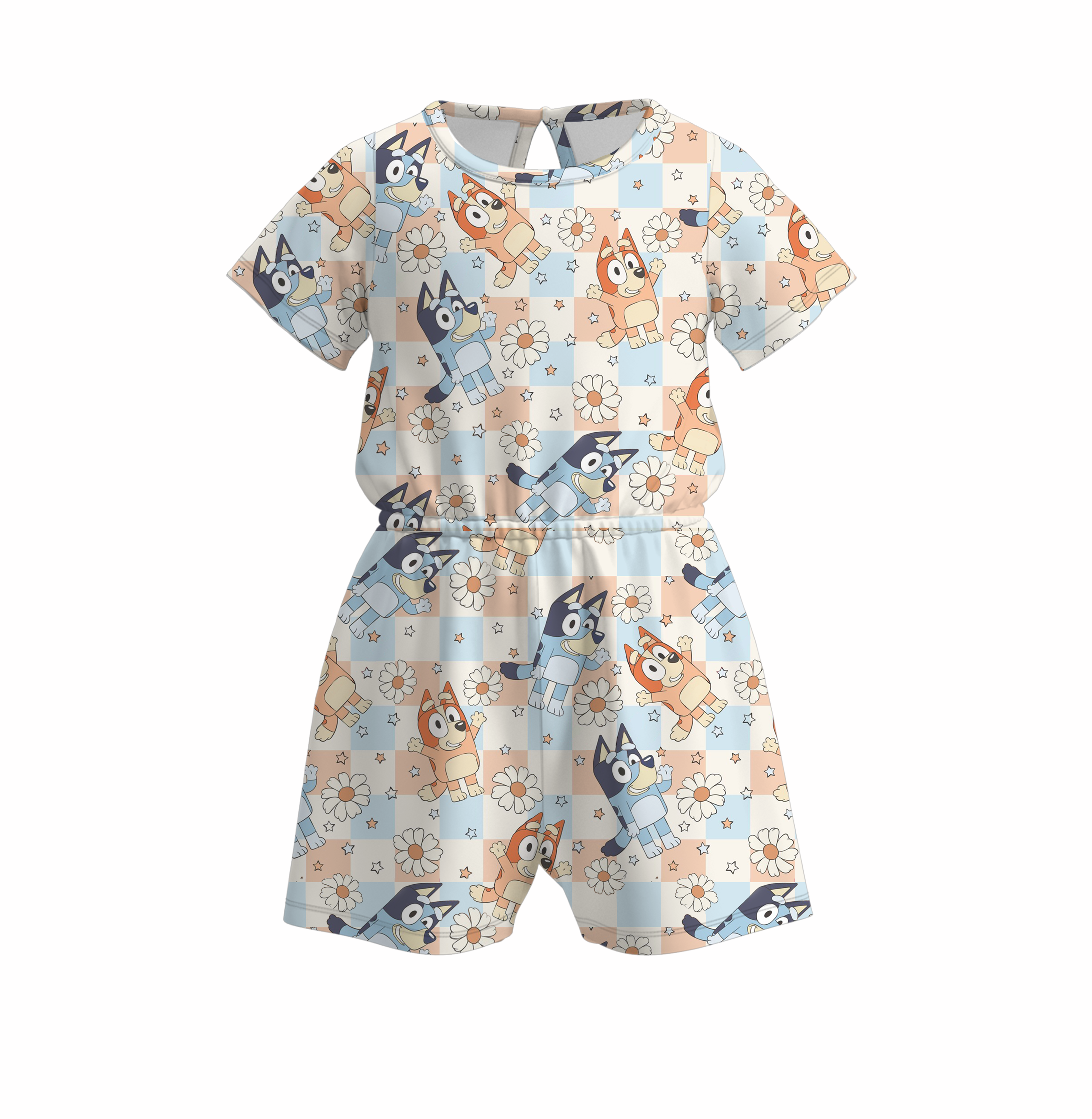 (Pre Order)Girls Cute Cartoon Print Jumpsuit
