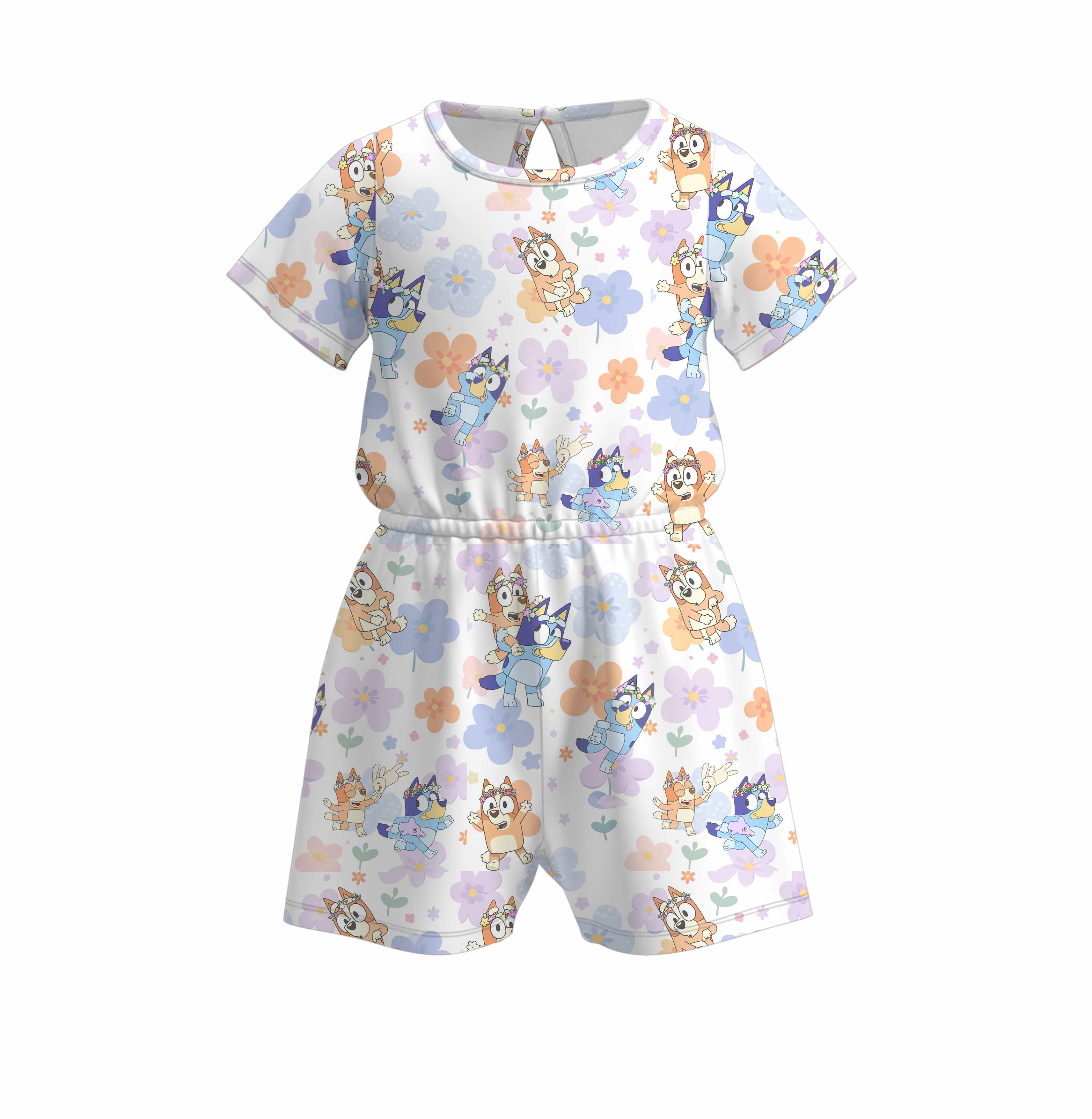 (Pre Order)Girls Cute Cartoon Print Jumpsuit