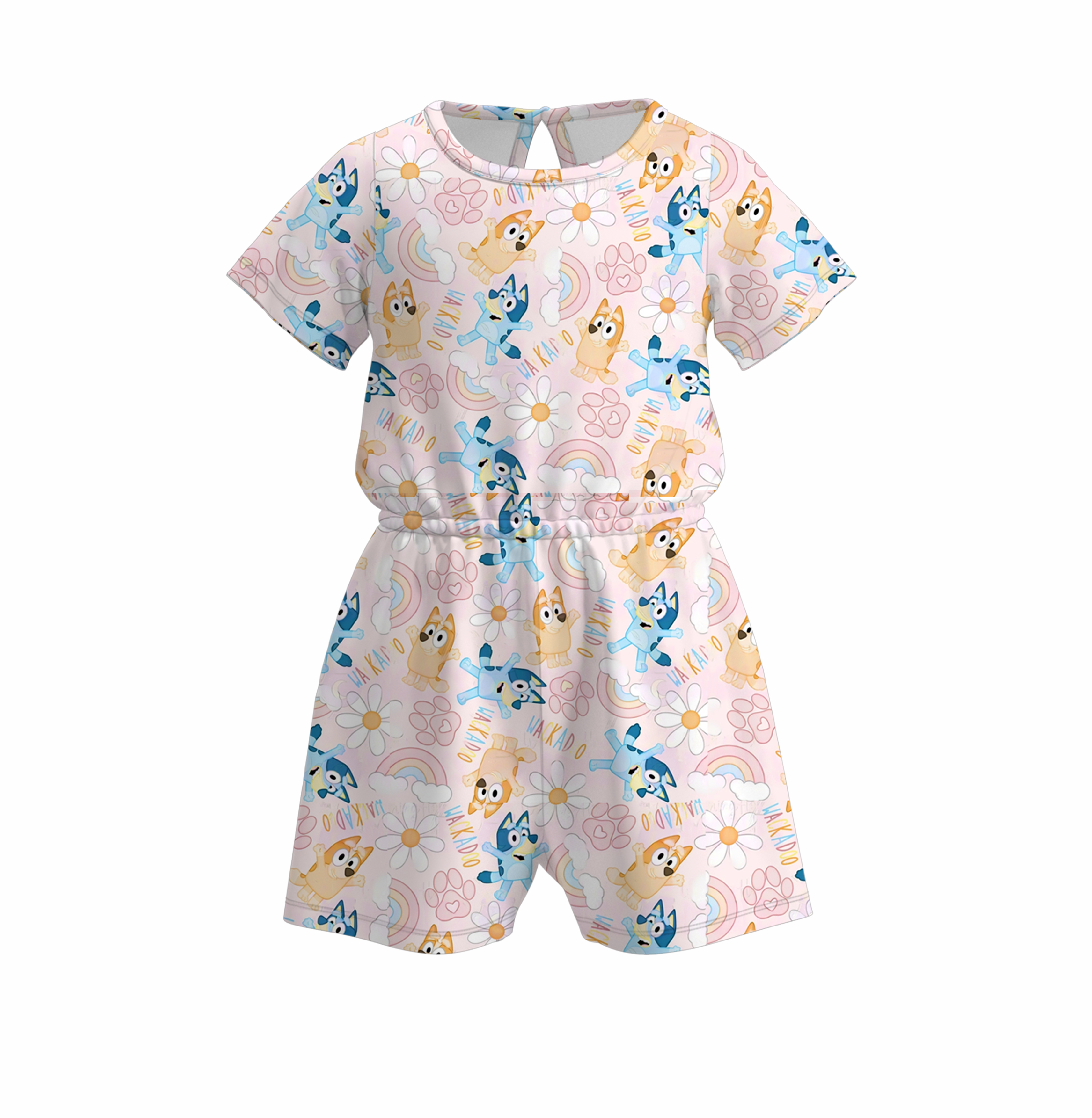 (Pre Order)Girls Cute Cartoon Print Jumpsuit