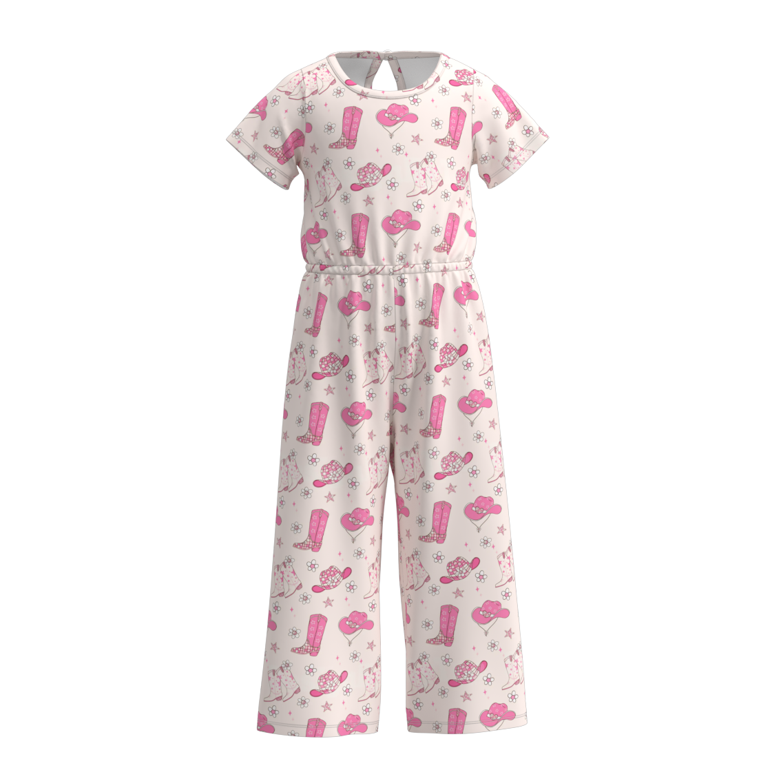 (Pre Order)Girls Valentine's Day Print Jumpsuit