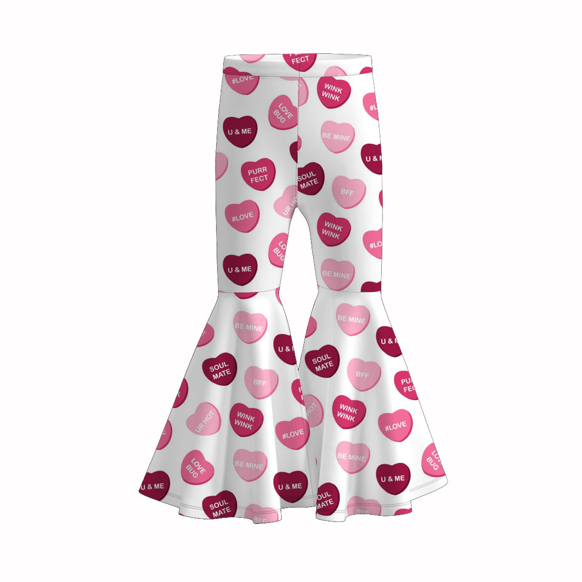 (Pre Order)Girls Valentine's Day Print Bell Pants
