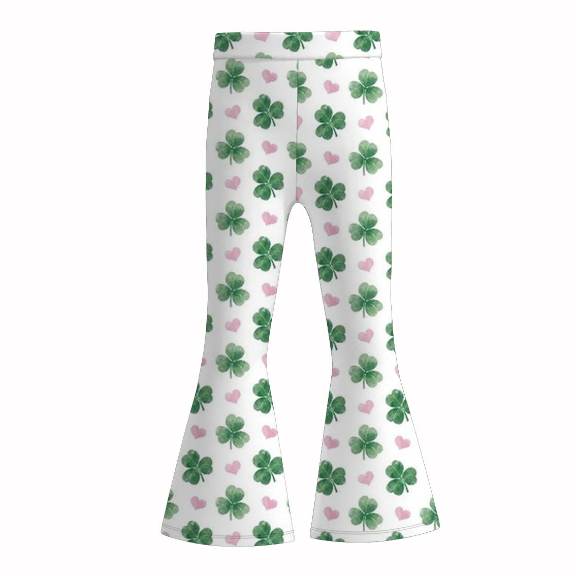 (Pre Order)Girls St.Patrick's Day Shamrock Print Bell Pants