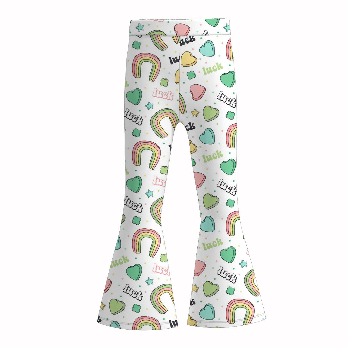 (Pre Order)Girls St.Patrick's Day Shamrock Print Bell Pants