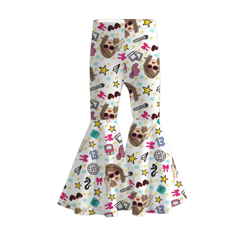 (Pre Order)Girls Spring and Summer TS Print Bell Pants