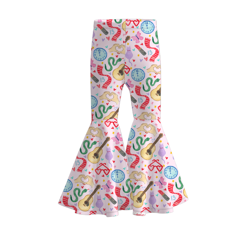 (Pre Order)Girls Spring and Summer TS Print Bell Pants