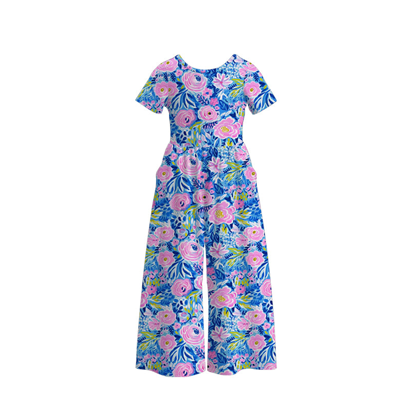 (Pre Order)Mommy and Me Spring and Summer Floral Print Jumpsuit