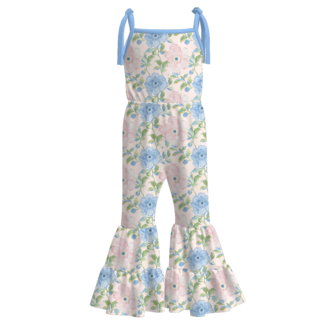 (Pre Order)Girls Spring and Summer Print Suspender Jumpsuit