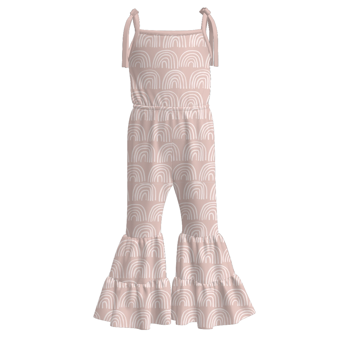 (Pre Order)Girls Spring and Summer Floral Print Suspender Jumpsuit