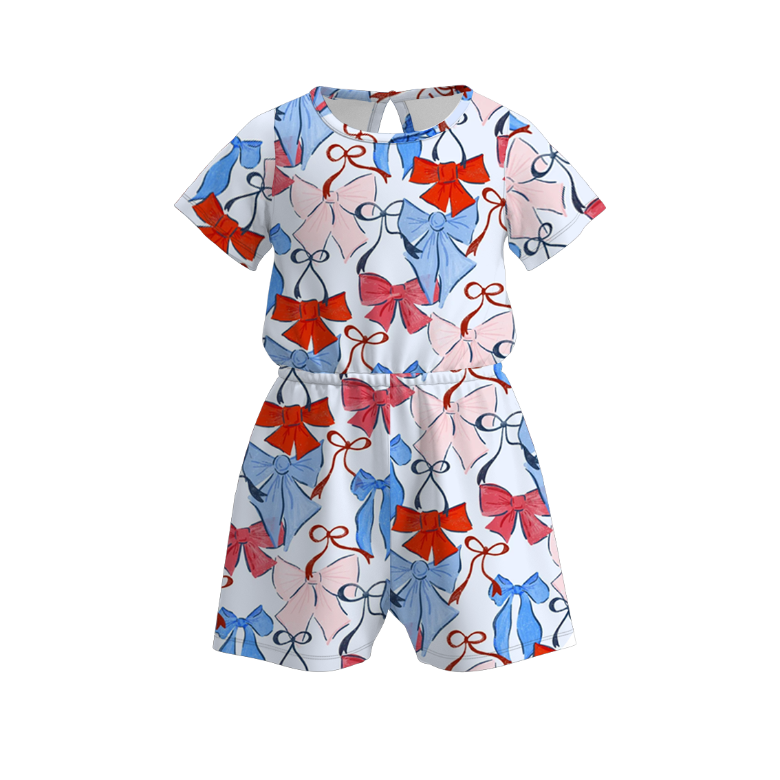 (Pre Order)Girls Patriotic Print Jumpsuit