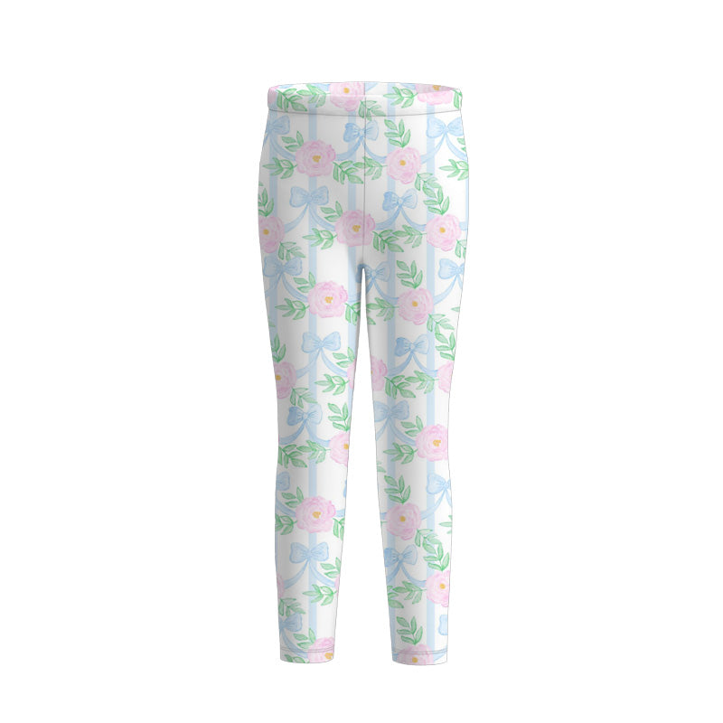 (Pre Order)Girls Spring and Summer Floral Print Pants