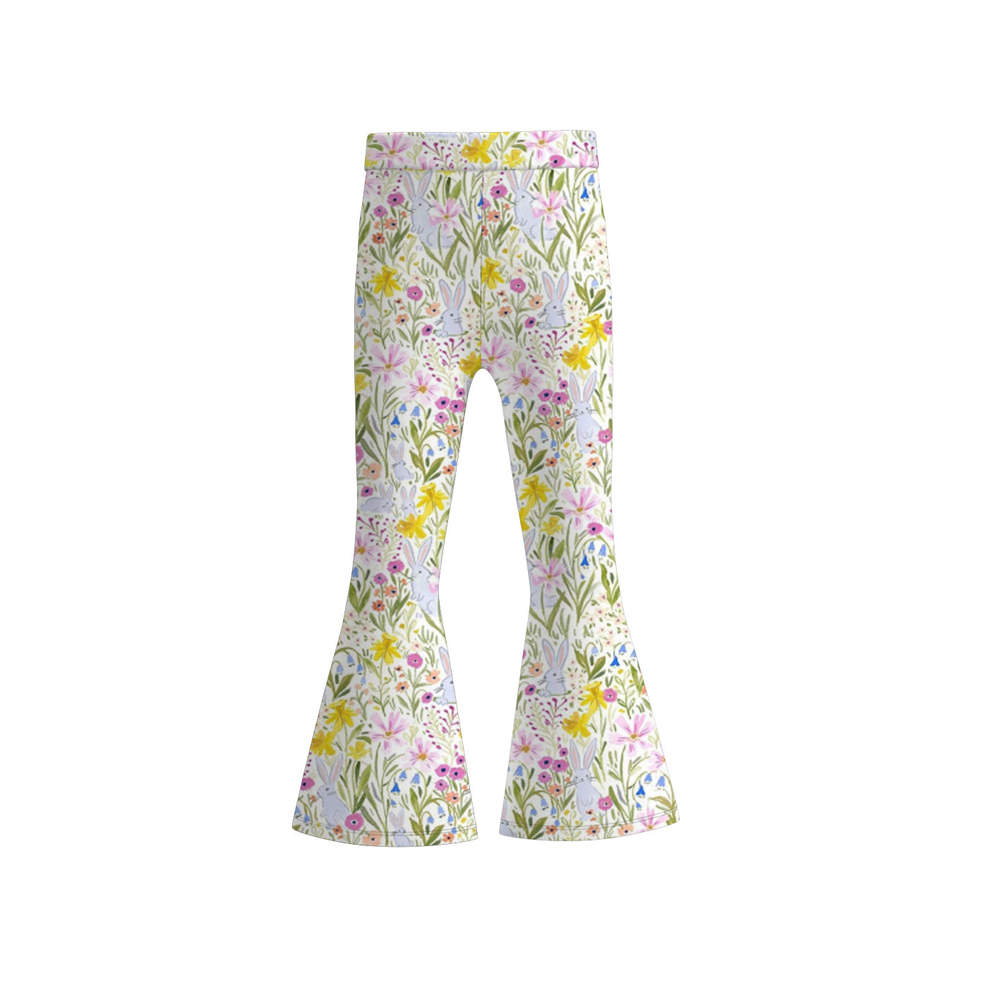 (Pre Order)Girls Easter Bunny Print Bell Pants