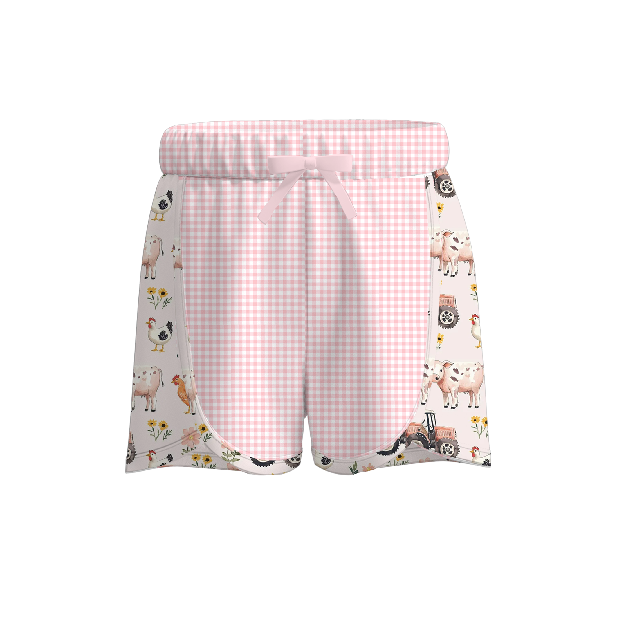(Pre Order)Girls Spring and Summer Farm Print Dress,Shorts and Jumpsuit