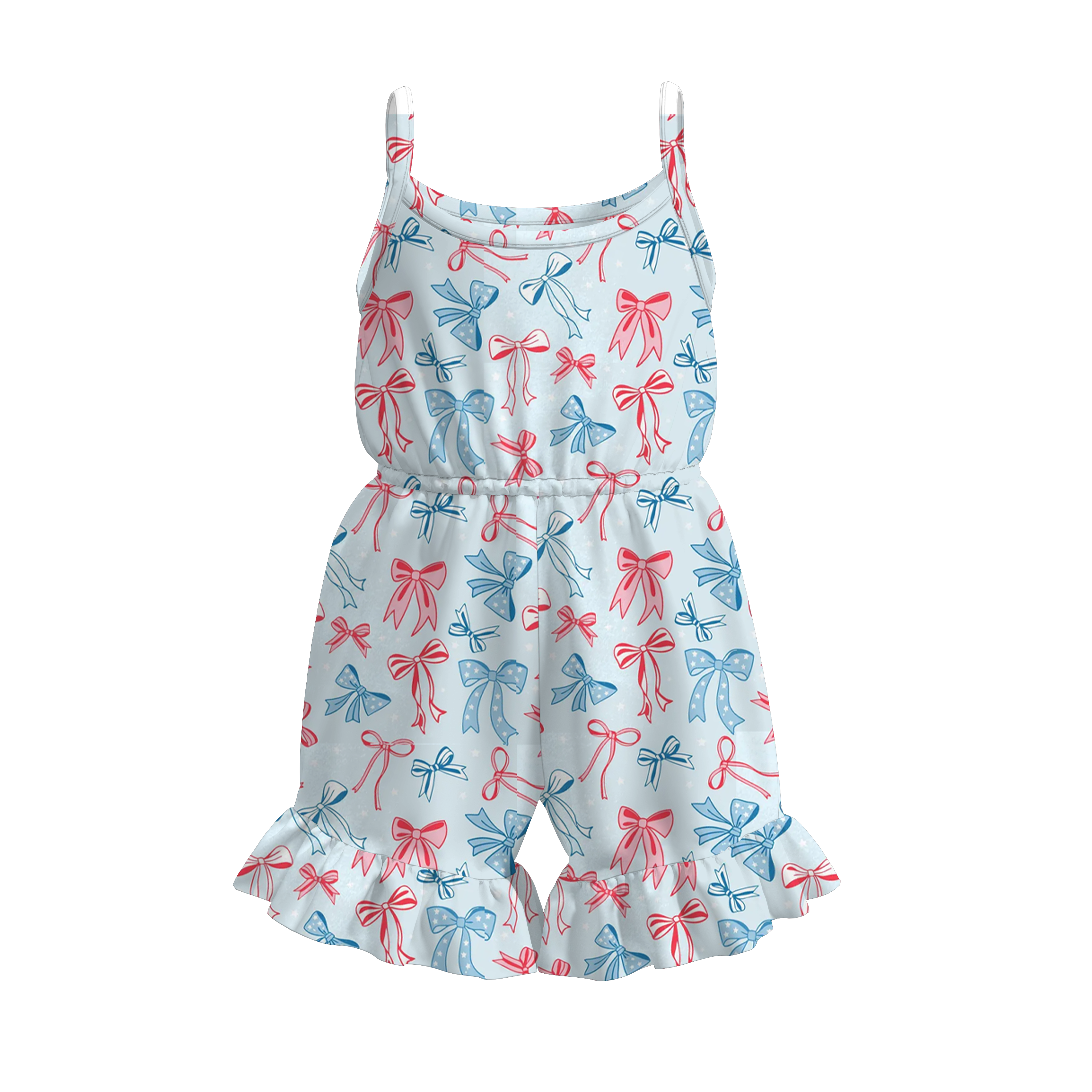 (Pre Order)Girls Patriotic Print Jumpsuit