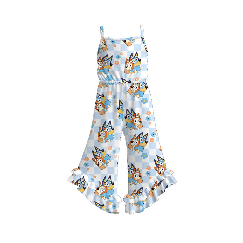 (Pre Order)Girls Spring and Summer Cartoon&Princess Print Jumpsuit