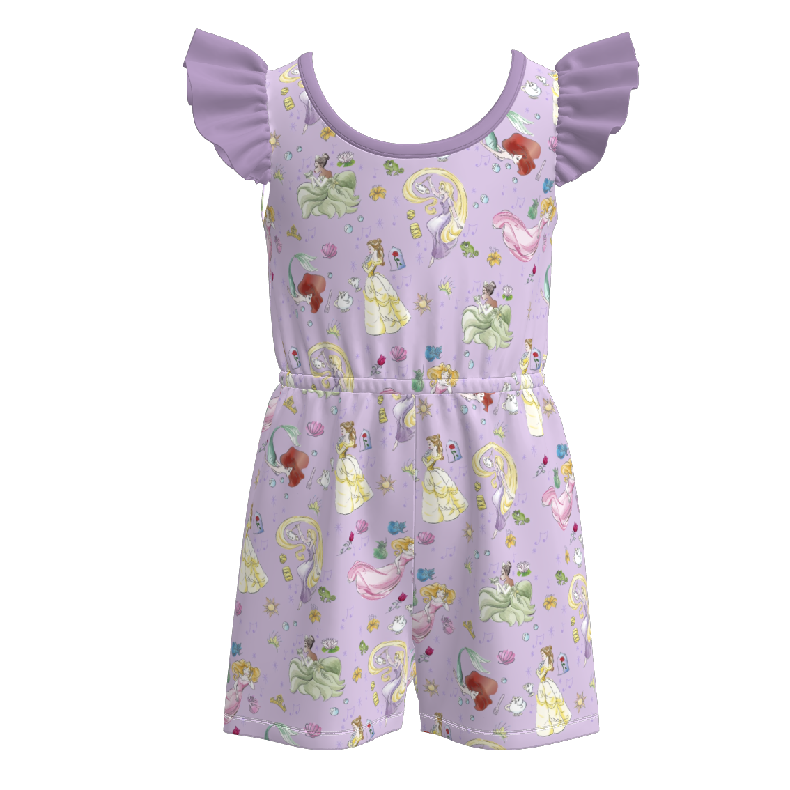 (Pre Order)Girls Spring and Summer Cartoon Print Jumpsuit
