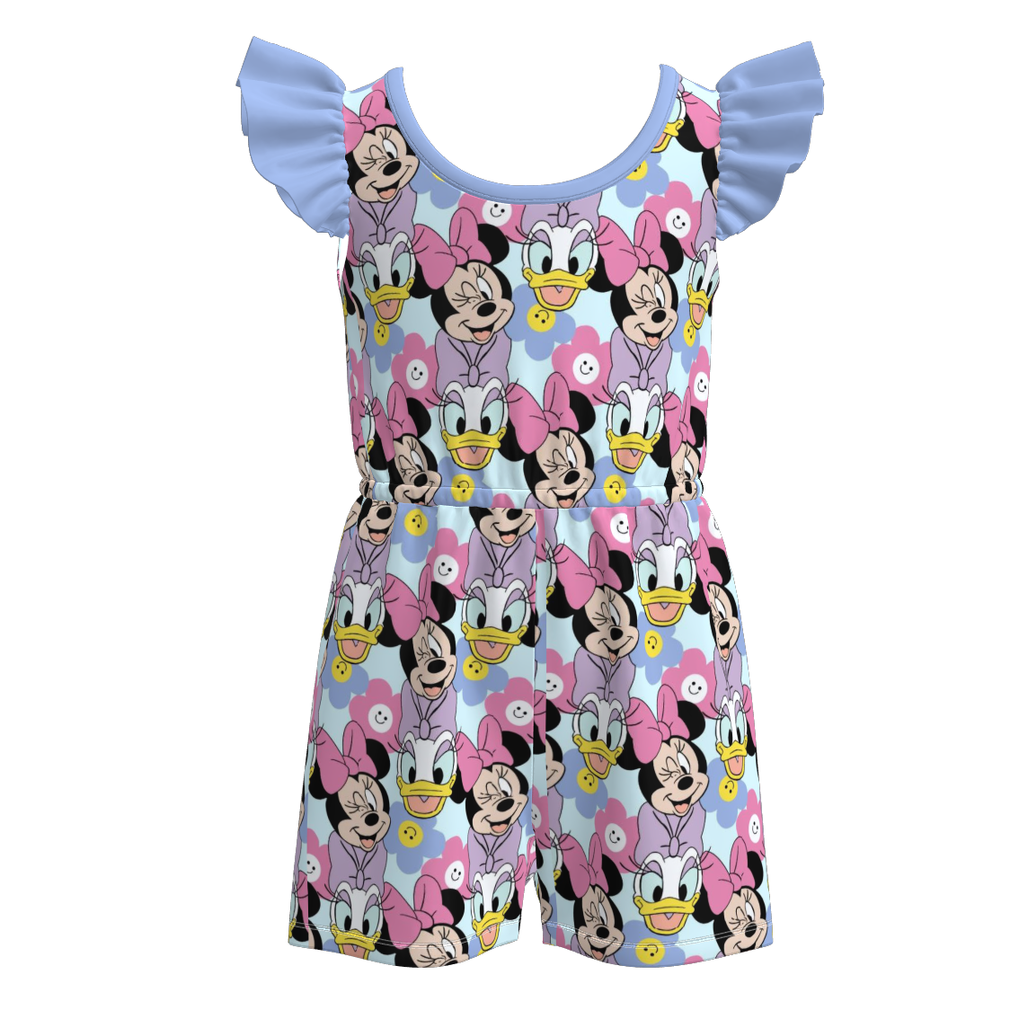 (Pre Order)Girls Spring and Summer Cartoon Print Jumpsuit