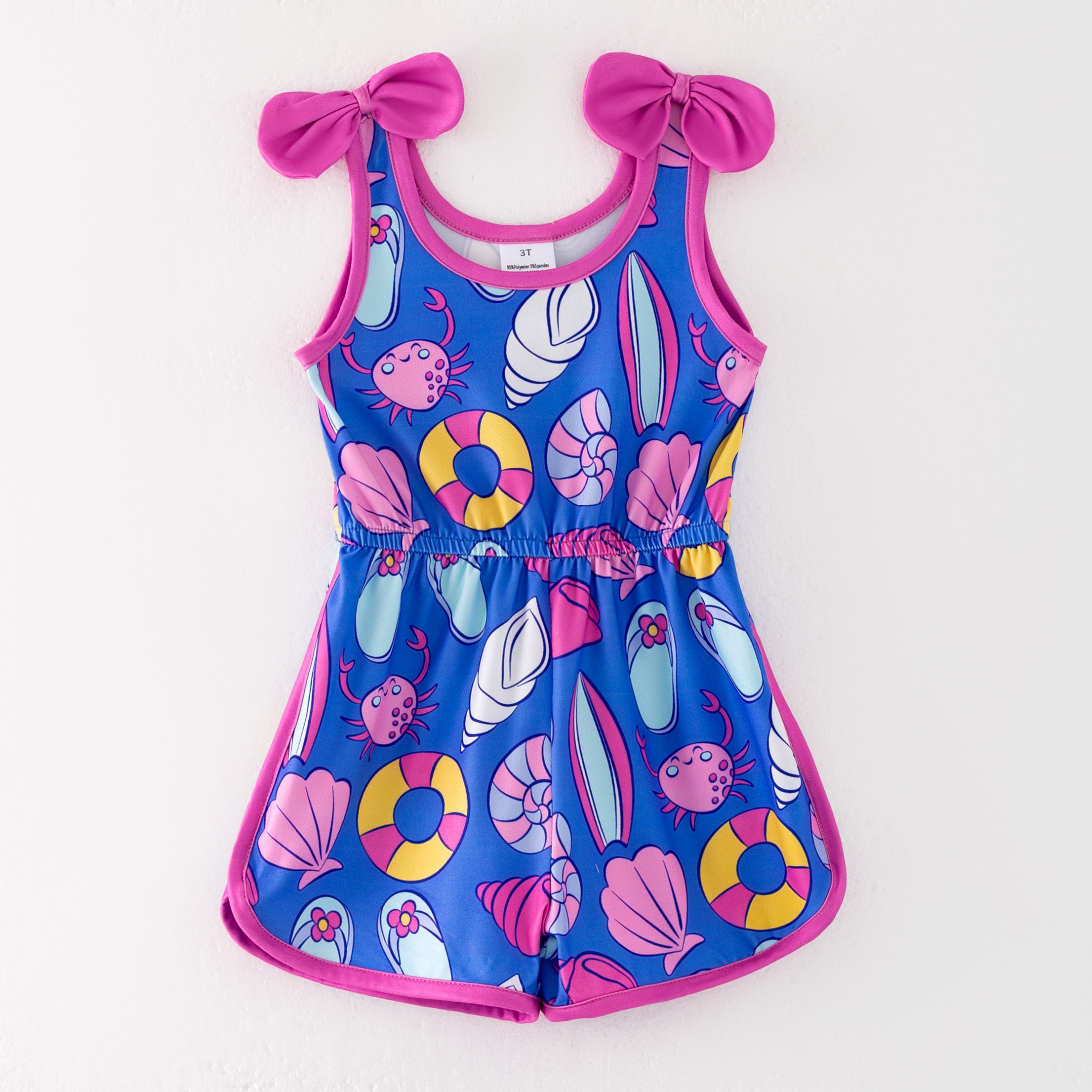 (Pre Order)Girls Spring and Summer Sea Shell Print Dress,Set,Jumpsuit&Romper