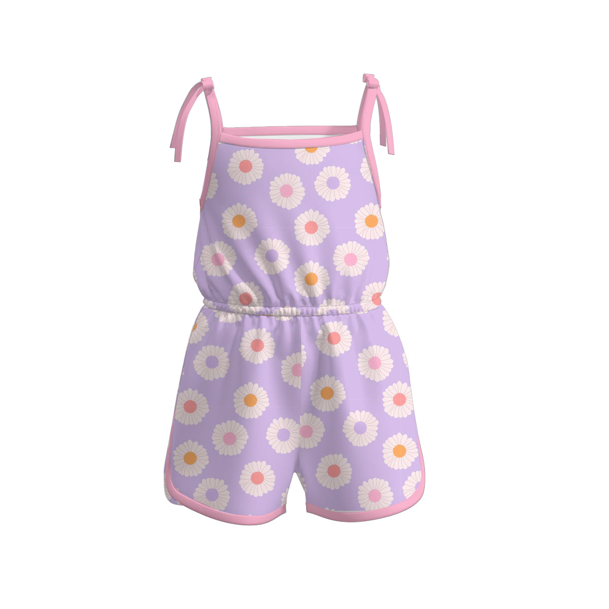 (Pre Order)Girls Spring and Summer Fish&Floral Print Jumpsuit