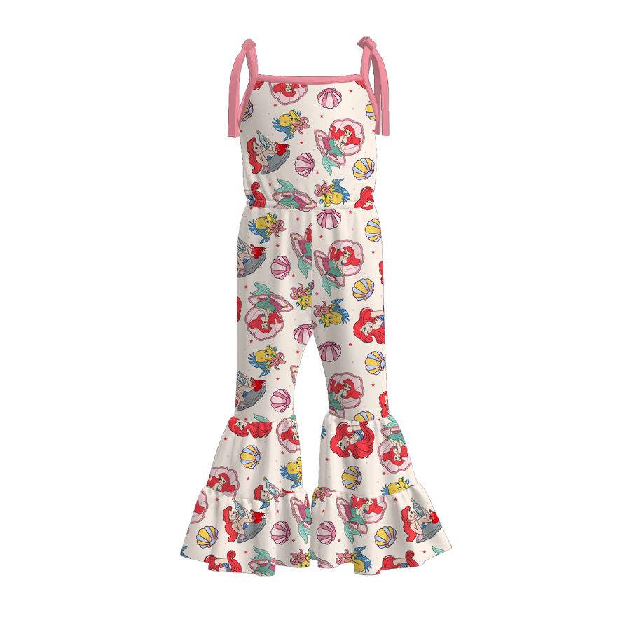 (Pre Order)Girls Spring and Summer Cartoon Print Jumpsuit