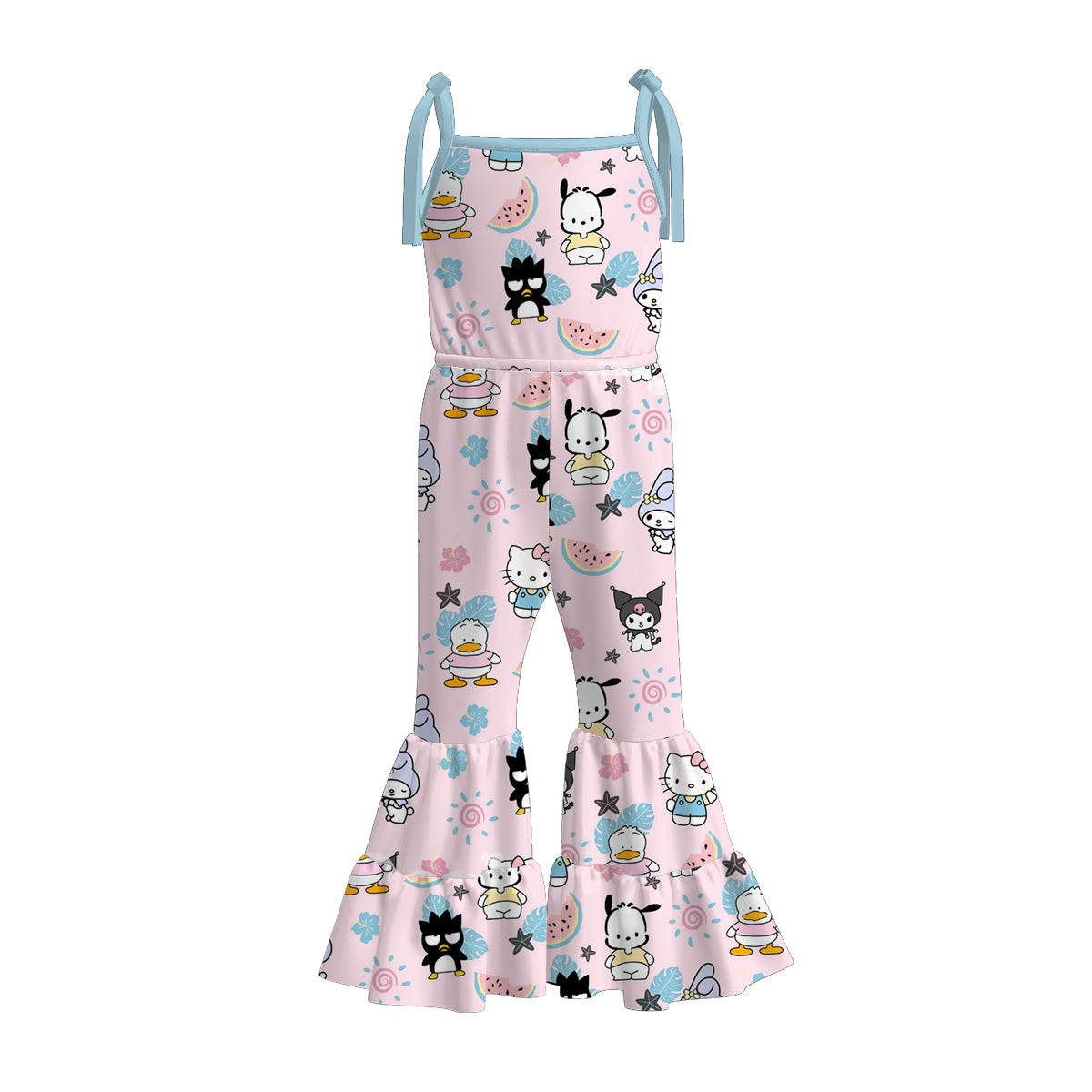(Pre Order)Girls Spring and Summer Cartoon Print Jumpsuit