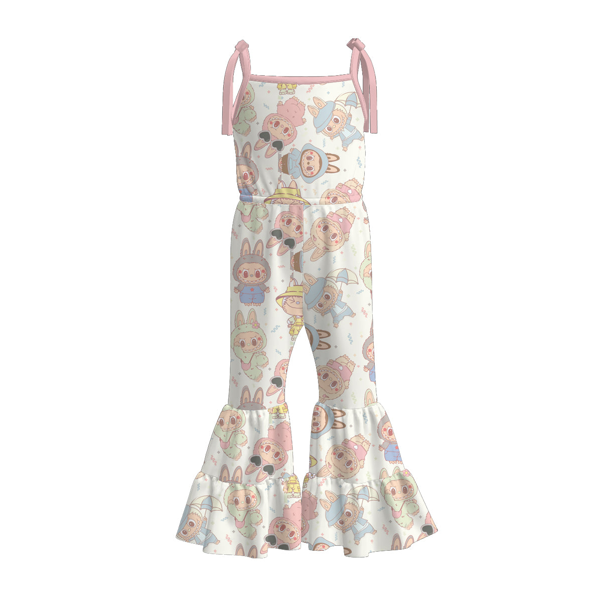 (Pre Order)Girls Spring and Summer Cartoon Print Jumpsuit