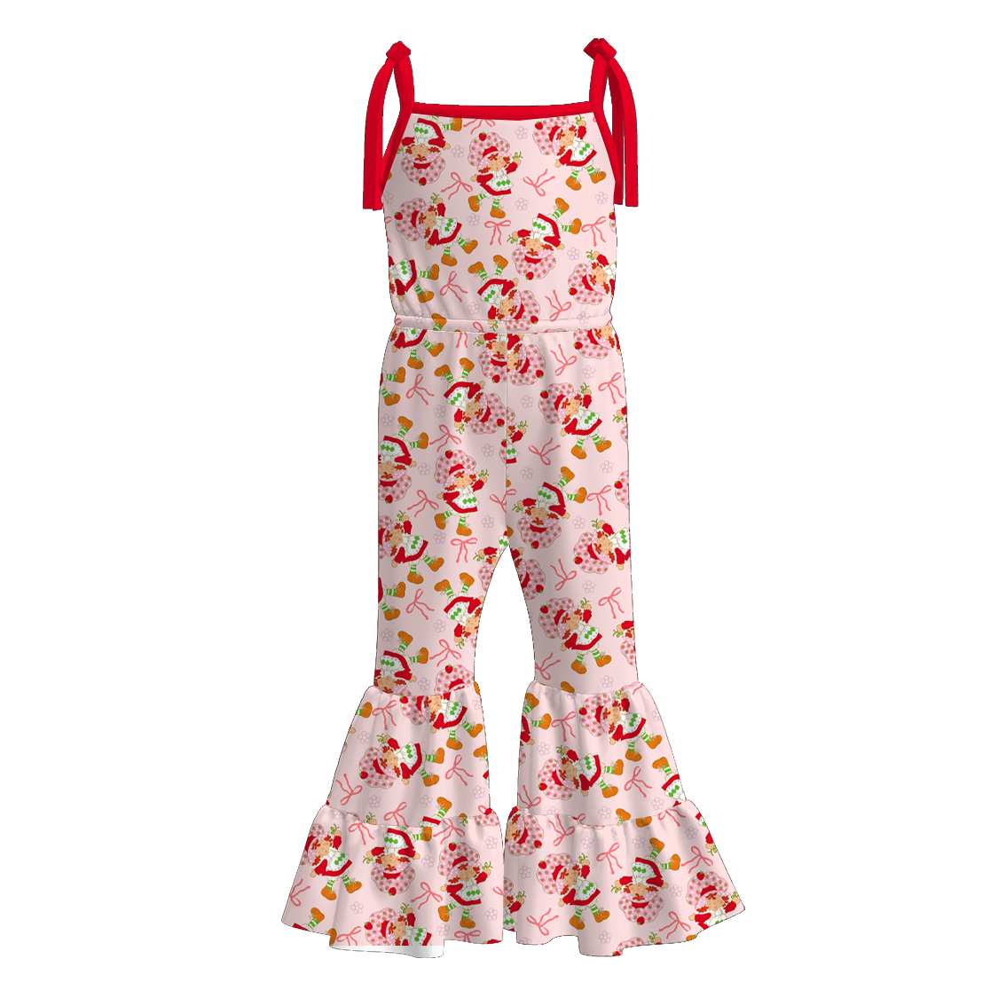 (Pre Order)Girls Spring and Summer Cartoon Print Jumpsuit