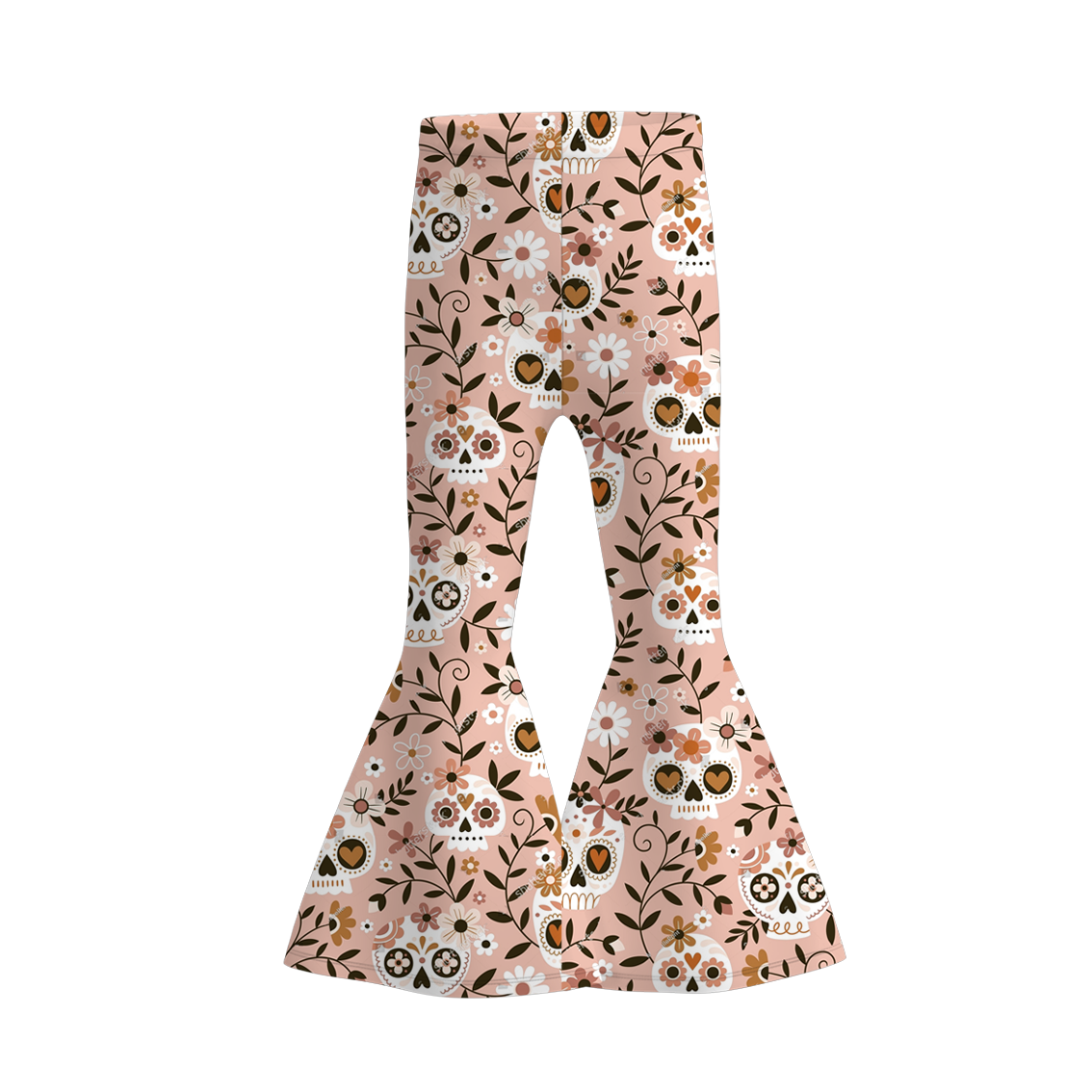 (Pre Order)Girls Halloween Sugar Skull Print Dress,Set&Pants