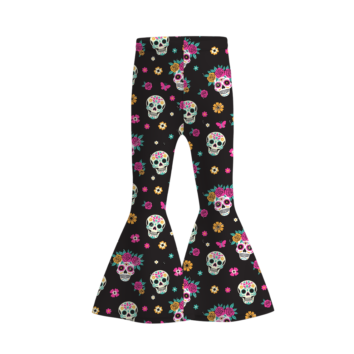 (Pre Order)Girls Halloween Sugar Skull Print Dress,Set&Pants