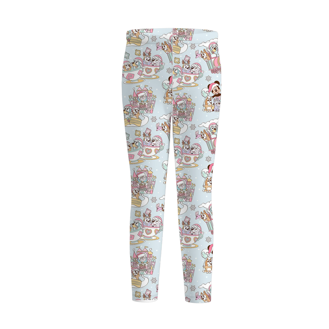 (Pre Order)Sisters Christmas Cartoon Print Dress,Pajamas&Pants