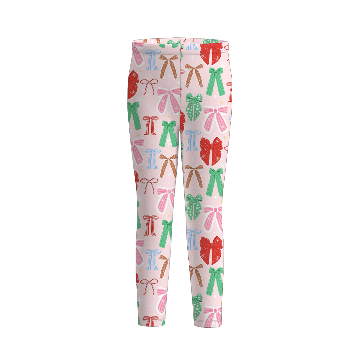 (Pre Order)Girls Christmas Bow Print Dress,Set,Top&Pants