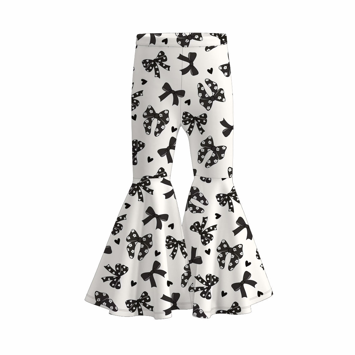 (Pre Order)Girls Valentine's Day Bow&Cartoon Print Pants