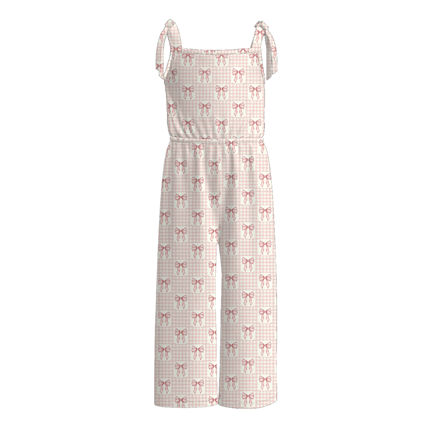 (Pre Order)Mommy and Me Spring&Summer Bow Print Jumpsuit
