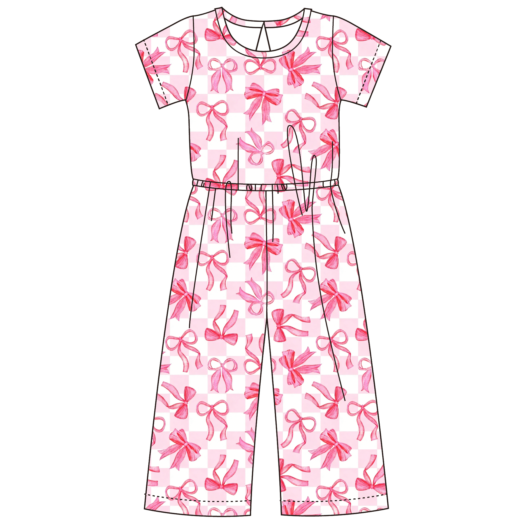 (Pre Order)Girls Spring&Summer Print Jumpsuit