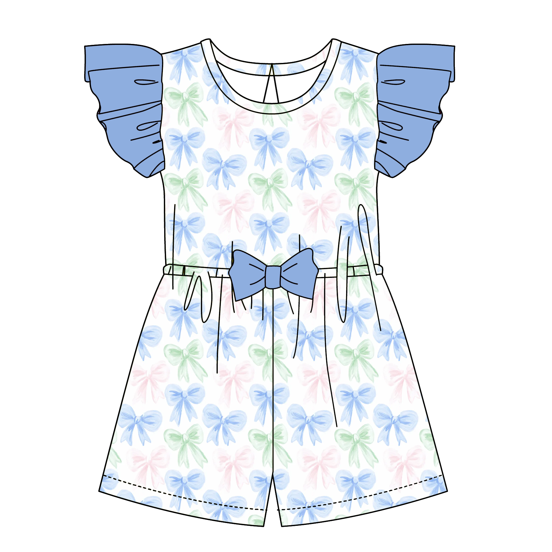 (Pre Order)Mommy and Me Spring&Summer Bow Print Jumpsuit