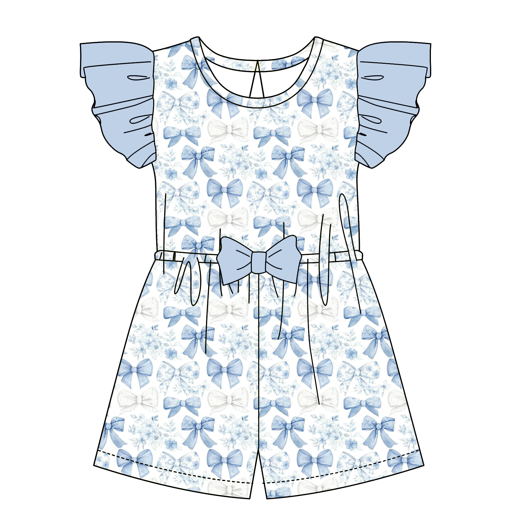 (Pre Order)Mommy and Me Spring&Summer Bow Print Jumpsuit