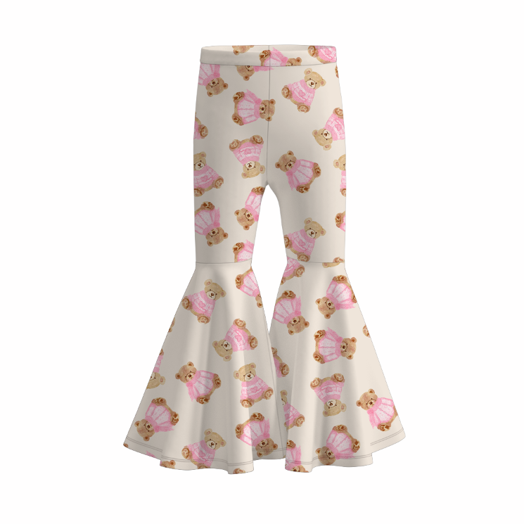 (Pre Order)Girls Spring&Summer Bow&Floral Print Pants