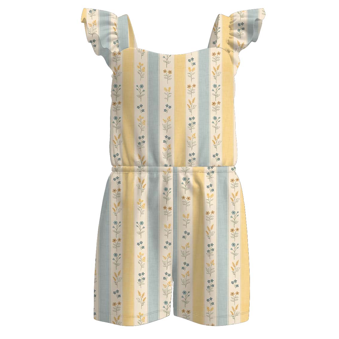 (Pre Order)Girls Spring&Summer Floral Print Jumpsuit