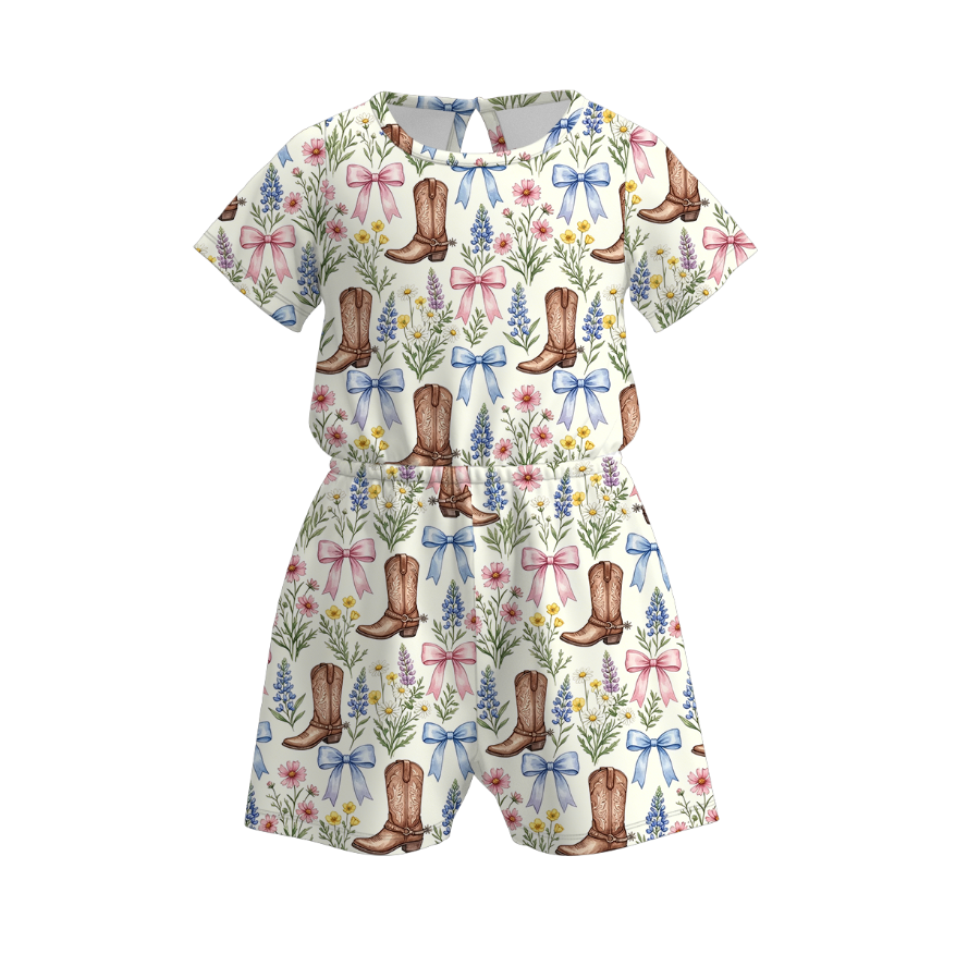 (Pre Order+Prepack Zone)Girls Spring&Summer Print Jumpsuit