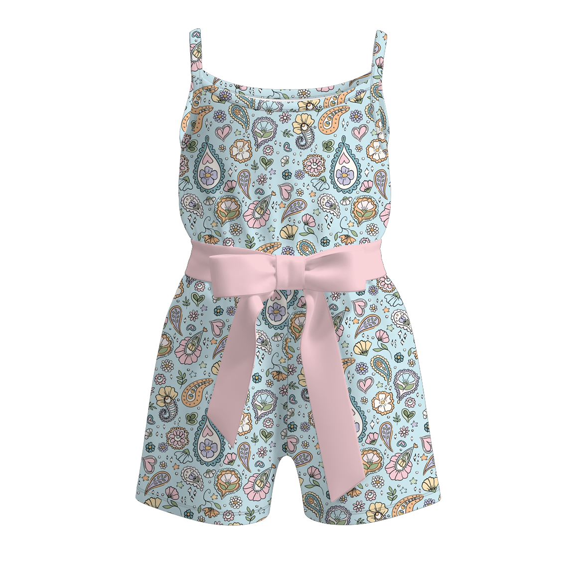 (Pre Order+Prepack Zone)Girls Spring&Summer Print Jumpsuit