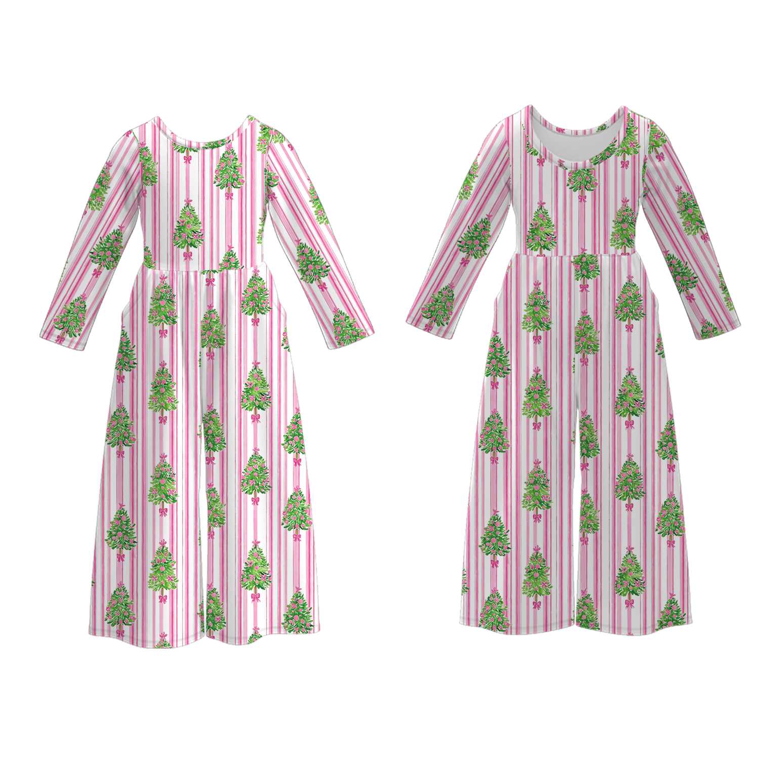 (Pre Order)Sisters Christmas Print Jumpsuit