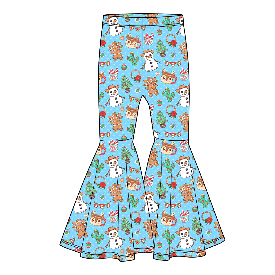 (Pre Order)Girls Christmas Print Pants