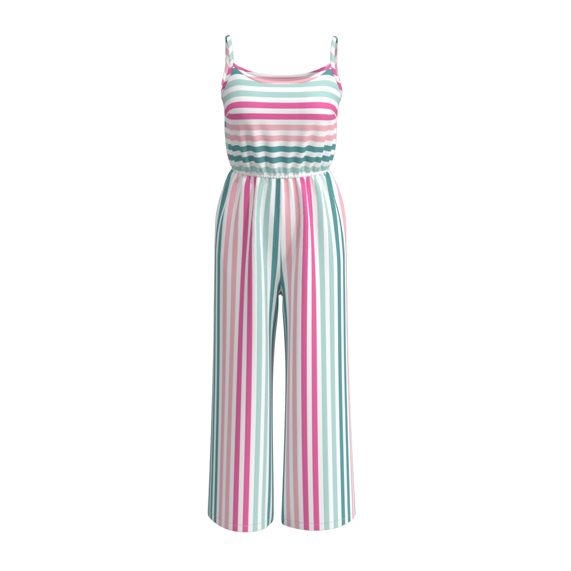 (Pre Order)Mommy and Me Stripes Floral Print Jumpsuit