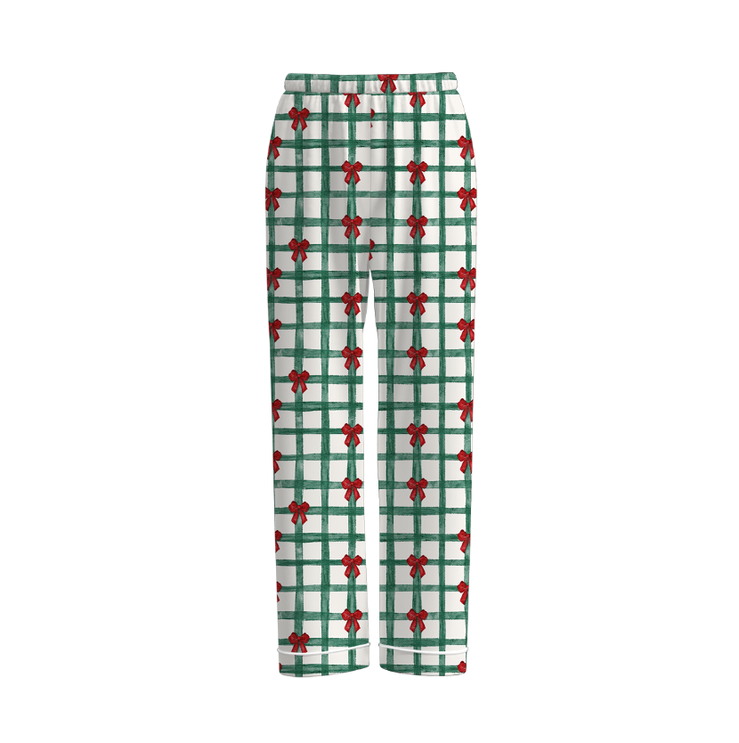 (Pre Order)Mommy Christmas Cartoon Print Pajama Pants