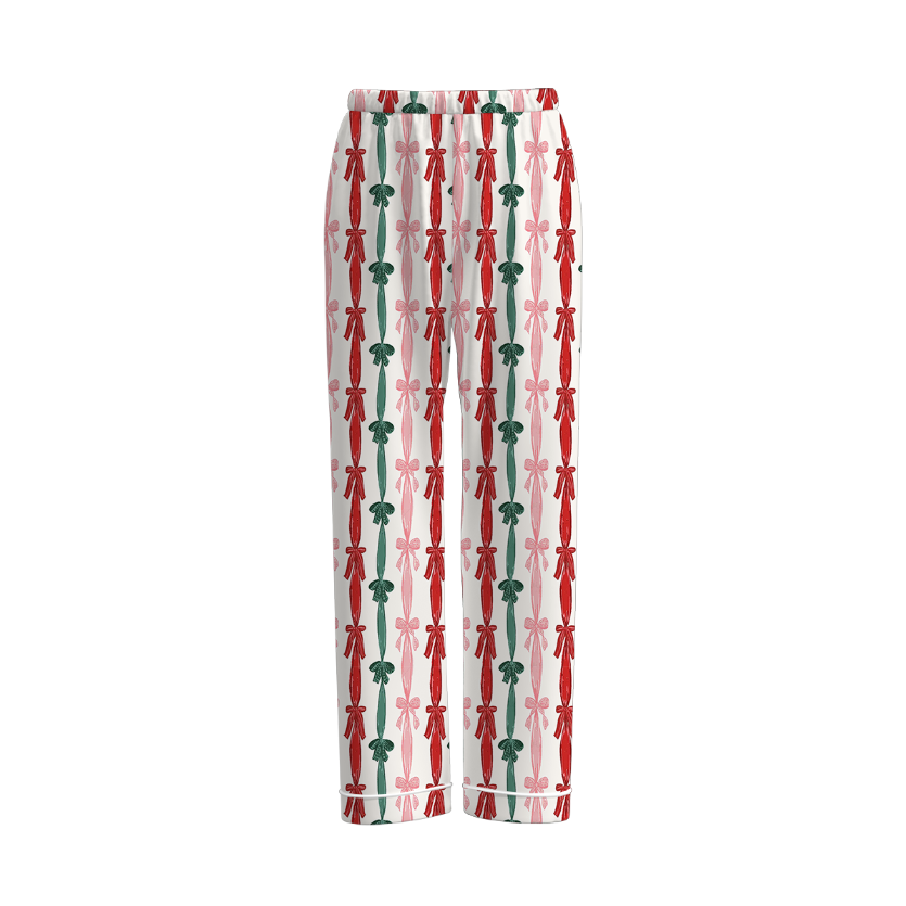 (Pre Order)Mommy Christmas Cartoon Print Pajama Pants