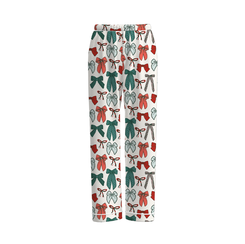 (Pre Order)Mommy Christmas Cartoon Print Pajama Pants