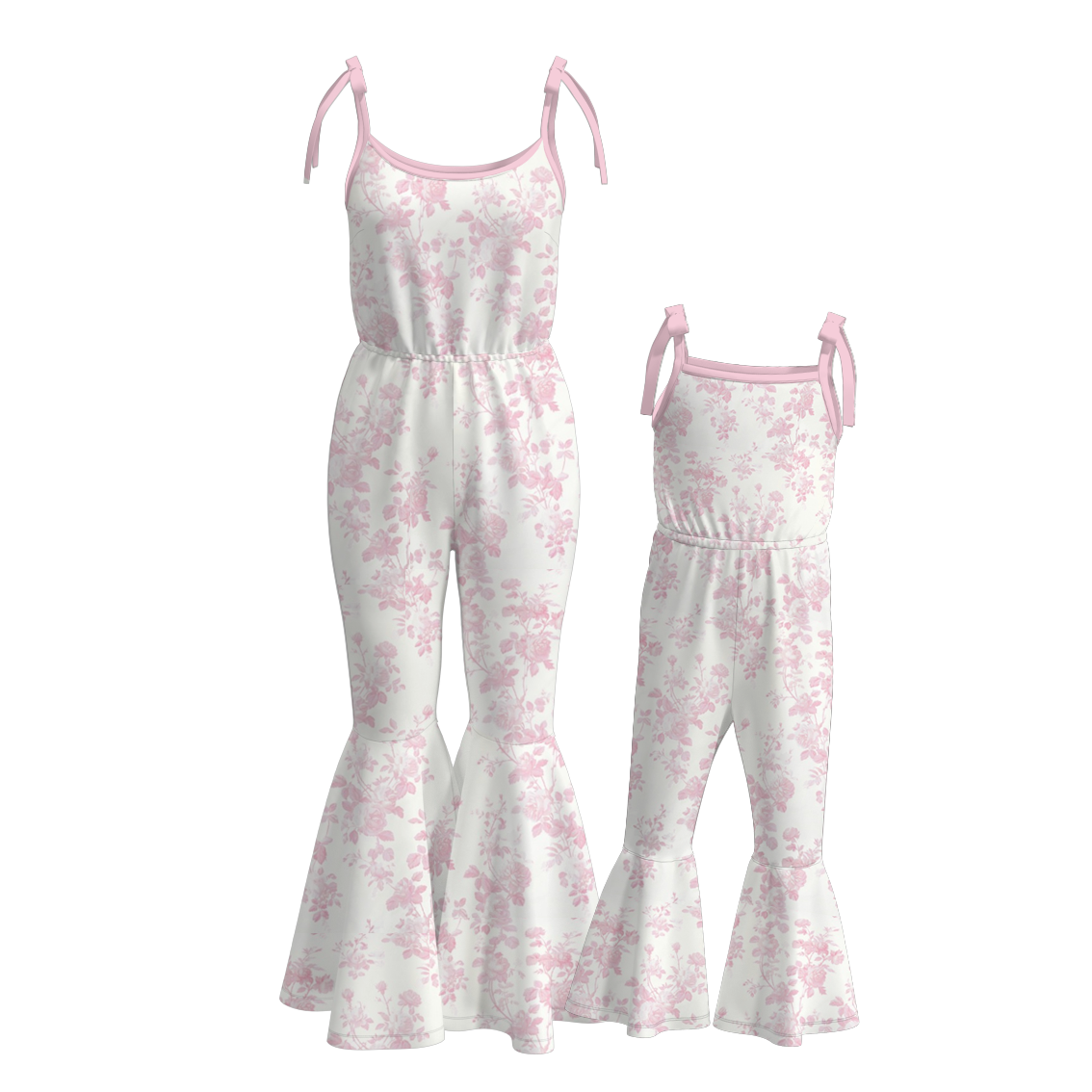 (Pre Order)Mommy and Me Spring&Summer Floral Print Jumpsuit