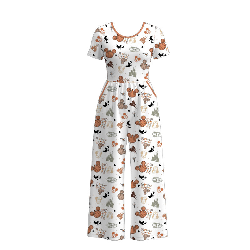 (Pre Order)Family Halloween Cartoon Print Jumpsuit,Dress,Set,Top&Romper