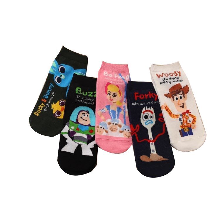 (Pre Order)Adults 5 Pairs Of Cute Cartoon Print Socks