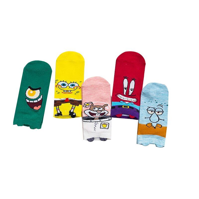 (Pre Order)Adults 5 Pairs Of Cute Cartoon Print Socks