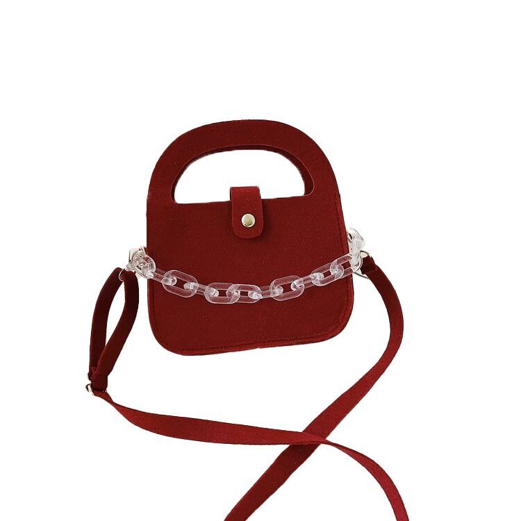 (Pre Order)Girls Chain Decor Saddle Bag